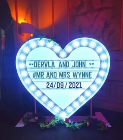 Heartfelt Illumination - 5ft LED Heart with Custom Text Feature