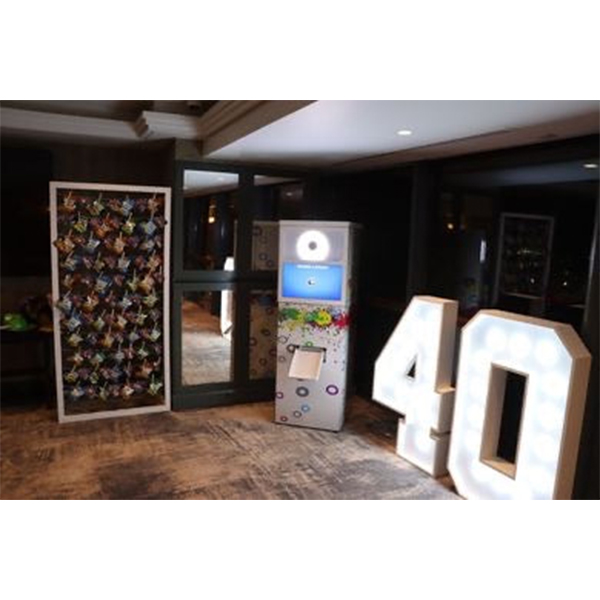 A contemporary photo booth kiosk setup- We do events