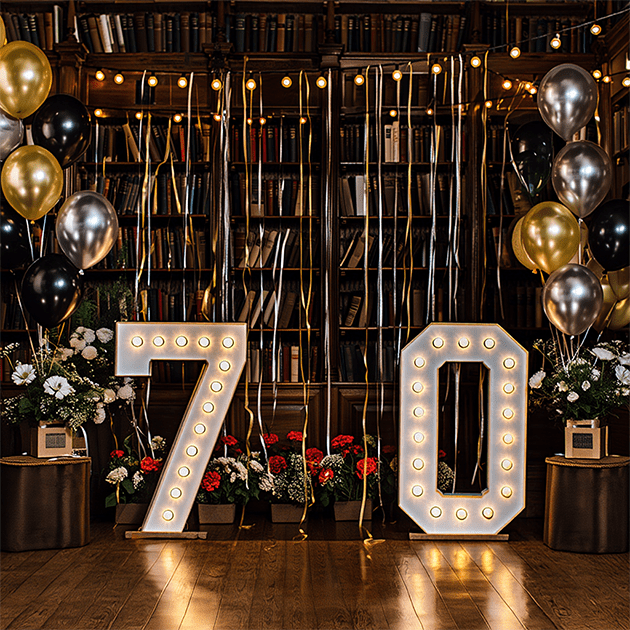 70th birthday light up numbers- We do events