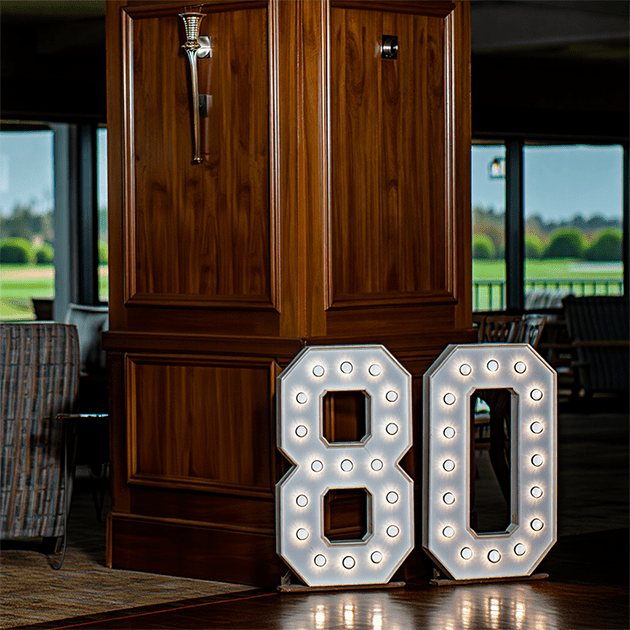 80th birthday light up number no elements- We do events