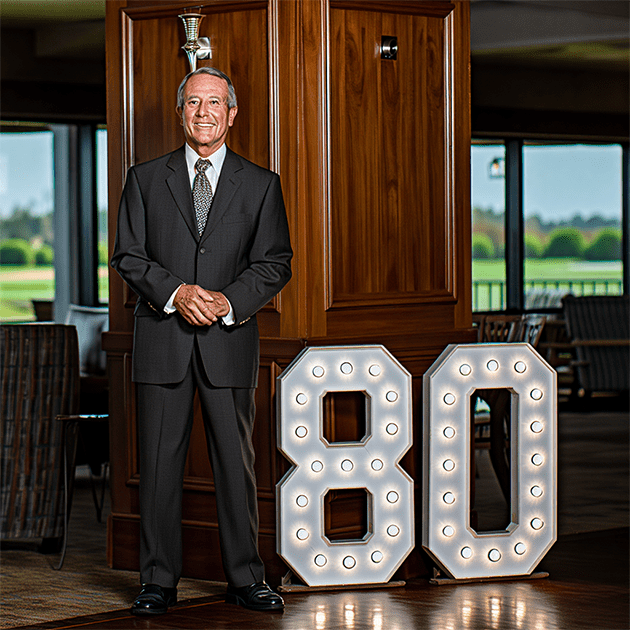 80th birthday light up number with man- We do events