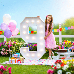 9th light up numbers with girl- We do events