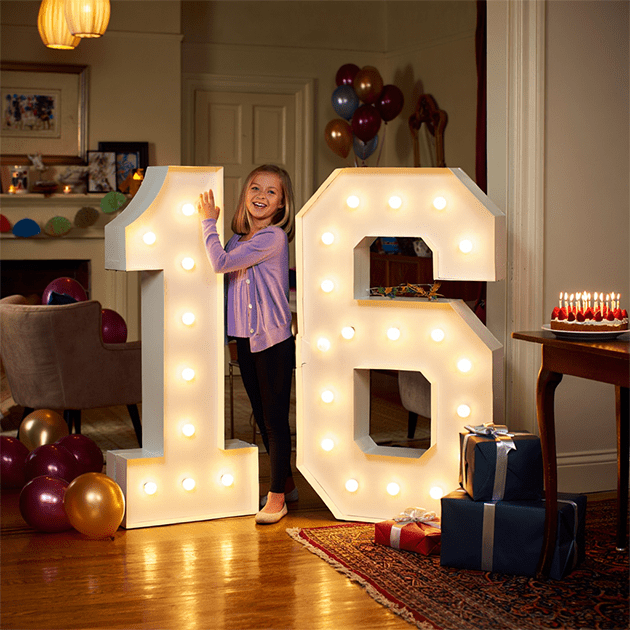 Light up numbers 16 with a girl- We do events