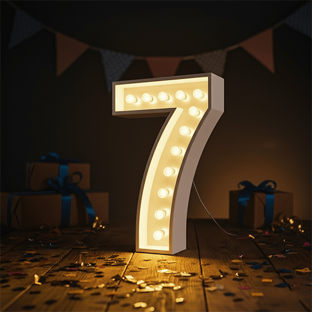 Light up numbers 7h birthday- We do events