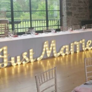 Just Married LED letters