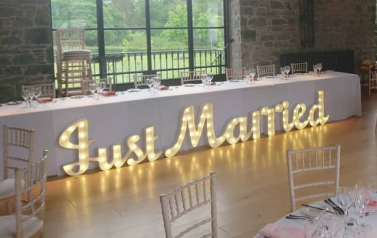 Just Married LED letters