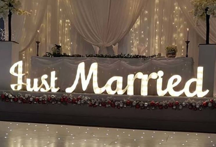 Just Married light Up Letters